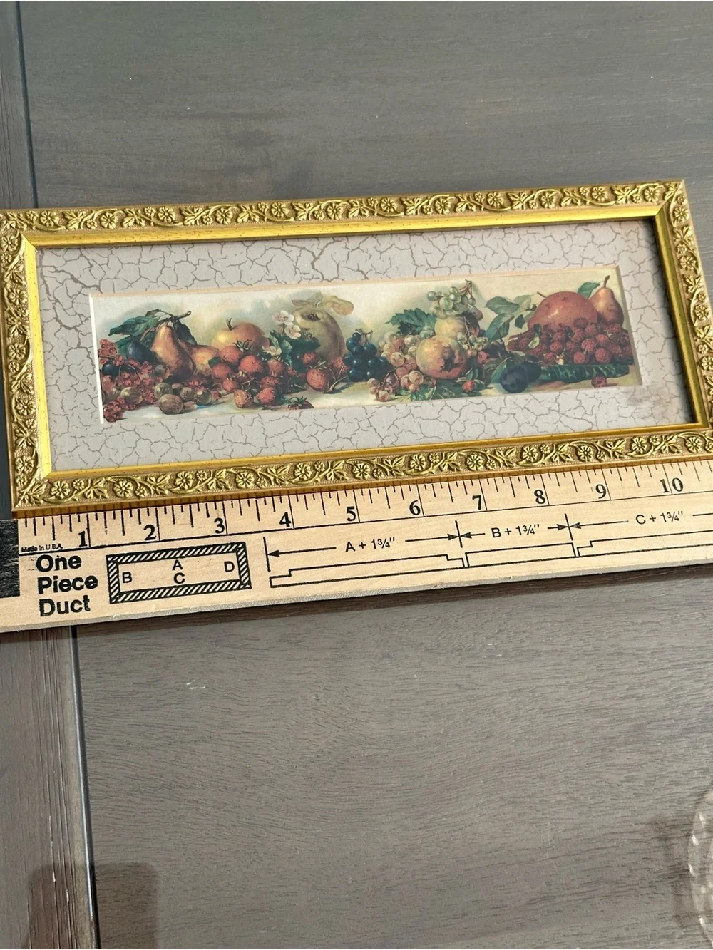 Vintage-Inspired Gold Framed Fruit Wall Art - Multicolor